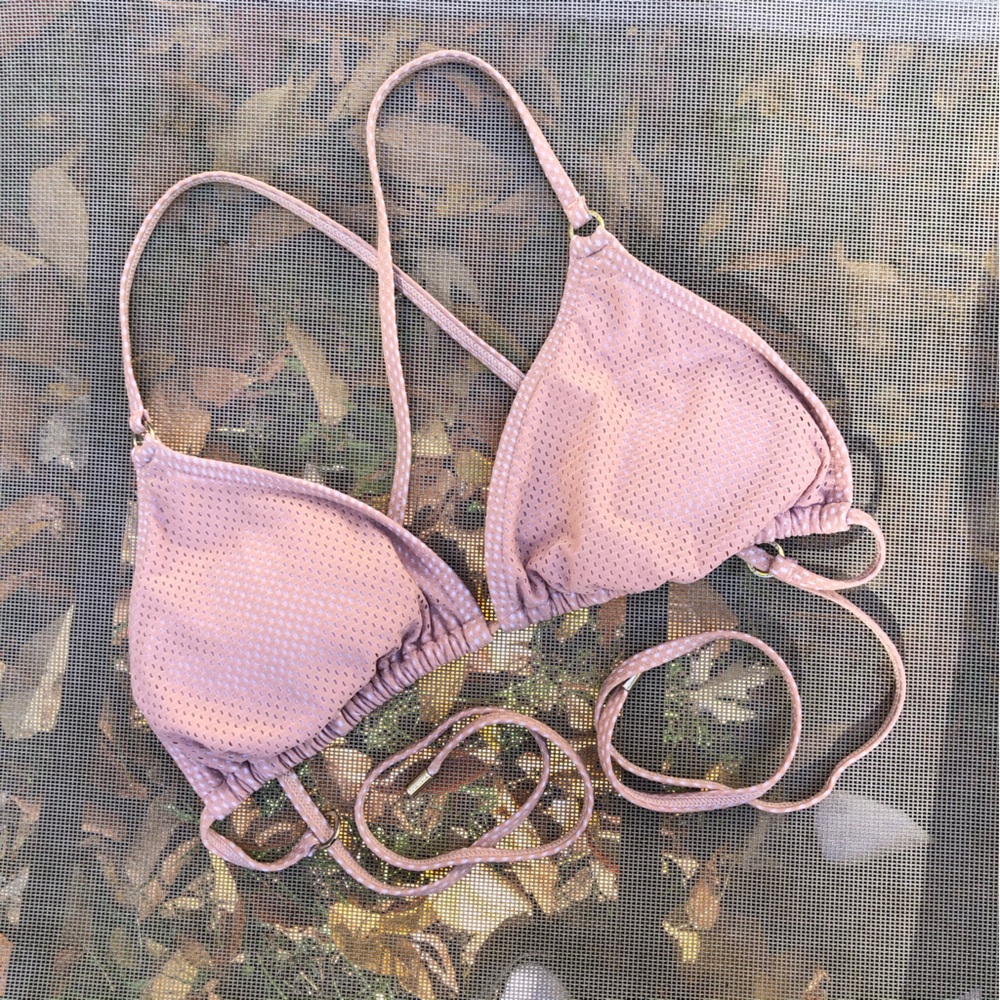 Calvin Klein Triangle string bikini top with cross cross back. Size Medium